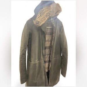 Barbour Green Parka Zip up Jacket Coat size 8